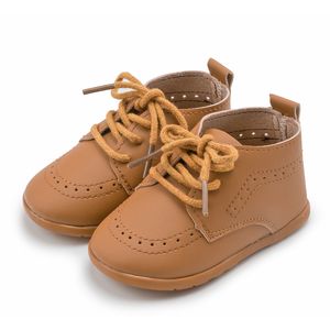 Infant Newborn First Walkers Moccasins Baby Shoes Retro Leather Boy Girl Shoes Toddler Rubber Sole Anti-slip Shoes
