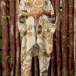 Calças de duas peças femininas Kaftan imprimiu conjuntos de duas peças para mulheres que correspondem conjuntos de calças zanzea calças de blusa assimétrica Floral Outifits Floral