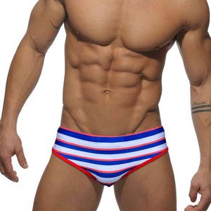 Herren-Badebekleidung, Marineblau, gestreifte Tasche, Badebekleidung, Herren-Badeanzug, Herren-Badehose, sexy Mann-Badeanzug, Sport-Badebekleidung, männlich, Strand-Badeshorts, tragen J220913