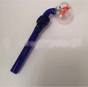 Bent Type Oil Burner Pipe Glass Colorful Skull Shaped Quality Tubes Hand-made Pipes Spoon