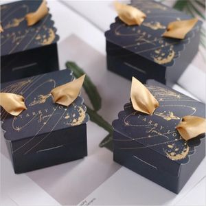 Confezioni regalo Creative Wedding Party Candy Box Buona qualità Baby Shower Brithday Bomboniere Marmo Bronzing Flower Chocolate Box 220913