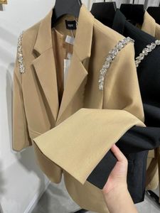 Abiti da donna Donna 2022 Blazer doppiopetto in cristallo di moda Cappotto Giacche autunno inverno a maniche lunghe vintage