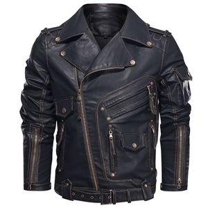 Winter leather coats for men Trench Coat with Cool Zipper Pockets - Fashionable PU Leather Motorcycle Jacket in EU Size 220913