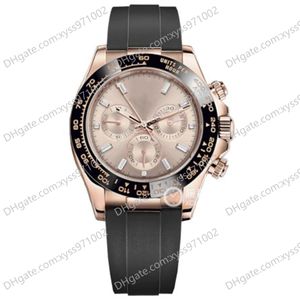Мужское розовое золото часы 2813 Sport Automatic M116515LN 40-мм шампанского алмазного циферблата керамическая рамка натуральная каучука без хронографа моды Men's Watch M116515-0041