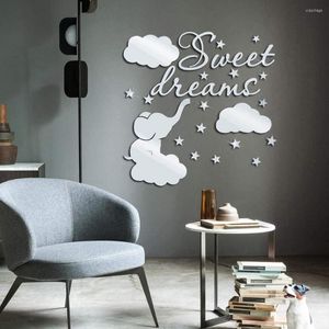 Mirrors 46 45.4cm 21Pcs Curved Mirror Wall Sticker Home Bedroom Living Room Decor Acrylic Effect DIY