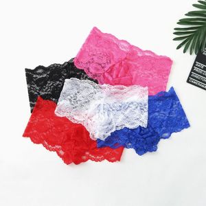Underpants 5pcs Men's Sexy Lace Boxer See Through Transparent Underwear Exotic Crossdressing Sissy Lingerie Breathable Penis Pouch