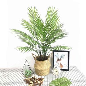 Vegetazione floreale finta Pianta artificiale Palma di bambù 50 cm Tocco reale Fiore finto in plastica per la decorazione di nozze Filato per la casa Decorazioni per feste di Natale J220906