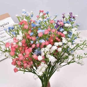 Sztuczna zieleń w kwiaty sztuczny kwiat Babybreath 90 Głowy 52 cm PU Fake Flower Buquet Dekorowanie na domowe wesele Walentynki Dekoracja domu J220906