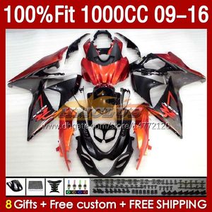 Injection Fairings For SUZUKI GSXR-1000 K9 GSXR 1000 CC 151No.24 GSXR1000 09 10 11 12 13 14 15 16 1000CC 2009 2010 2011 2012 2013 2014 2015 2016 OEM Fairing orange black