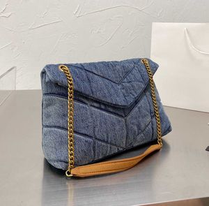 Designer väskor Kvinnor Designers tvättade denimkedjiga väskan Loulou Puffer Fashion Classic Flap Bag Messenger Bag Shoppingväskor Luxury Handväska 2023