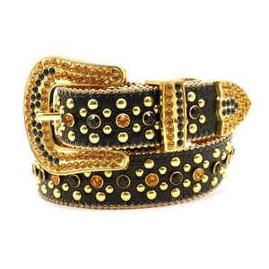 Kvinnliga män Rhinestones Belt Western Cowgirl Cowboy Studded Leather Belt Diamond Midjebälten för jeansbyxor