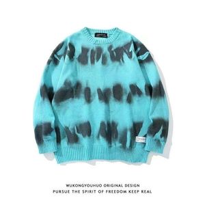 Mens Sweaters Ins Europe And American Hip Hopen Retro Dressing Printing Sleeve hr Bf Lazy Wind Couple 220912