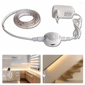 Strips Wireless PIR Motion Sensor LED Strip Lights 12V Waterproof Auto On/off Closet Kitchen Cabinet Light Lamp Tape Home Decorate