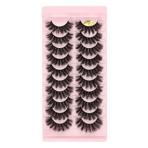 Falska ögonfransar 10pairs/pack faux mink ögon fransar naturlig lång ögonfransförlängning make up verktyg falskt frans kit