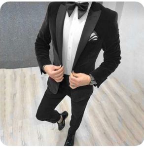 Banesimo Velveteen Smoking Lowos Peak Lapel Men Suits Feeding Smoking Costumi Deour Hommes Giacca Pantaloni Tie Y639