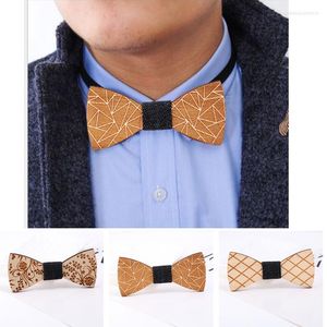 Arco laços de madeira moda masculta novidade artesanal de gravatas sólidas para festas para festas de casamento acessórios de presente