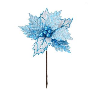 Noel Dekorasyonları Yapay Çiçek Asma Mavi Simülasyon Noel Ağacı Partisi Ev Dekorasyonu 22cm Süsler Kolye