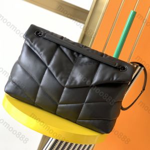 12A Brandneue Designer-Tasche in Spiegelqualität, große Puffer-Tasche mit Klappe, 35 cm, Damen-Umschlag aus echtem Leder, luxuriöse Handtaschen aus Lammfell, gesteppte Handtasche, schwarze Schultertasche mit Kette