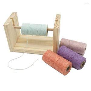 Syuppfattningar Rotertabel trä Bobbin Spool Thread Ribbons Twine Dispenser Rack Stick DIY