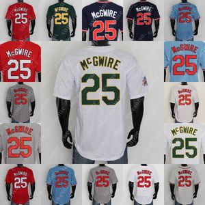 Джерси Mark 25 McGwire 1989 г. Белый Зеленый Красный Серый Голубой Темно-синий