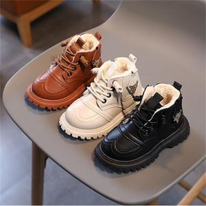 Boots s Children Shoes for Size 21-30 Snow Girl PU Leather Waterproof Winter Kids Sport Girls 220913