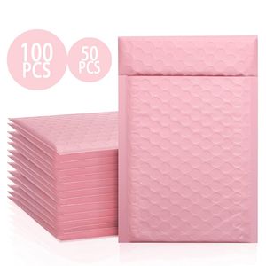 Hediye sargısı 50/100pcs Pembe Kabarcık Posta Çantası Poli Kendi Mühür Kabarcık Zarf Torbası Yapıştırıcı Butik Çantalar Kabarcık Çatısı 220913