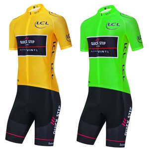 Tour France Yellow Quickstep Cycling Jersey Bile Shorts Suit Men Mtb Pro Bicycle Tshirt Pants Downhill Pro Mountain Bike Clothing