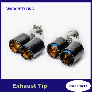1Pair H Style Universal Exhaust Muffler Pipe For BMW Dual M Performance Y Shape Muffler Tip Tailpipe