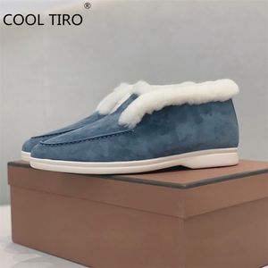 Boots Winter Men Snow Natural Fur Open Walk Ankle Boot Women Loafers Khaki Suede Moccasin Slip on Flats Hightop Casual Shoes 220913