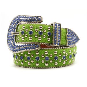 Western Punk Rock Cinture Bing con borchie di diamanti Donna Uomo Cinturino di lusso con strass Cintura Cowgirl Cowboy