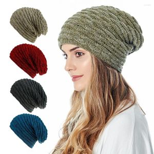 Berets Europe and the United States Knitting Hat Dodaj wełniane ciepłe mufki czapki czapka wieżowa unisex moda