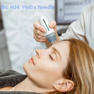 Bio Ago 24 Pin Lunghezza Regolabile Titanio Microneedle Rullo Ialuronico DermaStamp Siero Derma Ago Microneedling Cura Della Pelle Strumenti Di Bellezza