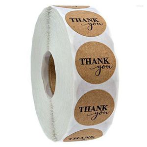 Confezione regalo 500 pezzi/rotolo Rotondo Kraft naturale Grazie Adesivi Sigillo Etichetta Scrapbooking Decor