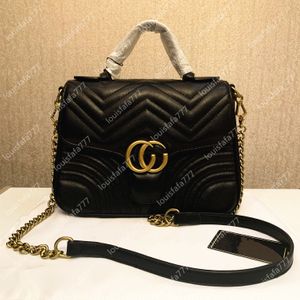 Hot Leather Handbags High quality Women Lady Marmont Bags Genuine Leather Crossbody Handbags Purses tote GG Shoulder Bag V Wave Pattern Women Totes