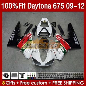 OEM-Verkleidungen für Daytona 675 675R 2009-2012 09 12 Bodywork 150NO.106 Daytona675 2009 2012 2012 Body Daytona 675 R 09 10 11 12 Injektionsform-MOTE-Verkleidungen weiß rote BLK