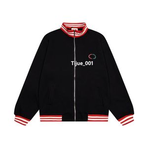 22FW Italy New Autumn Winter Solid Baseball Jackets Red Stripe Classic Printed Man Women Coats High End Designer Fashion Casual Street Outwear TJAMJK098