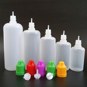 Plastik Eliquid Broşür Şişesi 5ml 10ml 15ml 20ml 30ml 50ml 60ml 60ml 100ml 120ml Çocuk geçirmez kapaklı