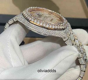 CASHJIN Icedout Relógio Masculino Relógio de Pulso de Luxo Bling Iced Out VVS Moissanit Diamante Relógio D2M208288