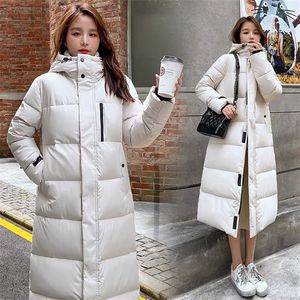 Women's Down Parkas autumn and winter women's Korean style midlength down padded jacket over the knee loose 220913