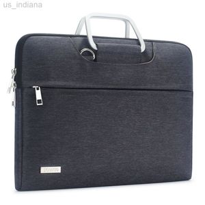 Bolsa para laptop resistente à água 13 14 15,6 17,3 polegadas Bolsa para laptop com alça de alumínio alça de ombro manga bolsa para transporte marrom cinza L220908