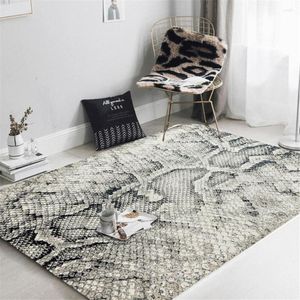Carpets Wishstar Southeast Asia Style Snake Pattern Gray Carpet Floor Luxury Animal Print Area Rug For Bedroom