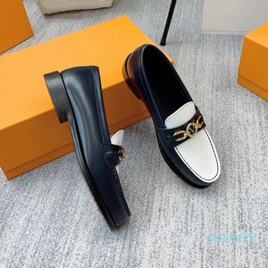 Black Brown Leather Flat Loafers Designer Heels Shoes For Women Classic Penny Loafer Lady Work Casual Dress Oxfords