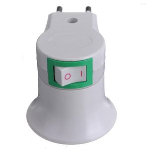 Lamphållare Jiguoor EU/US BASE E27 LED -ljust manligt uttag för att skriva Plug -adapterkonverterare för glödlampor med ON/OFF -knapp