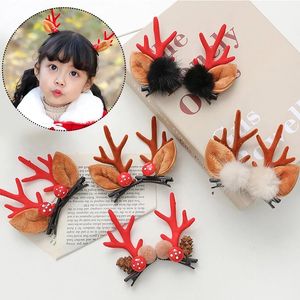 Christmas Hair Clips For Girls Cute Deer Ear Hairpins Kids Xmas Antler Hairpin Barrette Hair Accessories