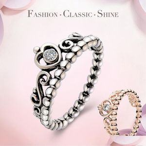Bandringe Luxus Mode Royal Crown Ring Einfache Zierliche 925 Sterling Silber Diamant Kupfer Womens Engagement Jewey Drop Delive Lulubaby Dhygi
