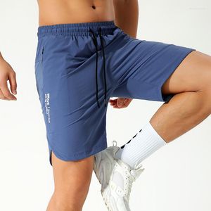 Shorts de corrida masculino de seda gelo moda moletom ginásio calças de treinamento de fitness verão fino secagem rápida respirável