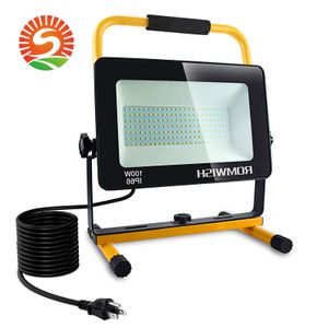 New W LED Floodlight LM Super Bright Floodlight Brightness Modes IP66 Waterproof FT Power Cord K Daylight Portable Worklights with Stand