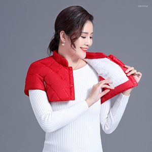 Women's Vests Women's Winter Thicken Shoulder Pad Vest Women Red Black Quilted Short Puffer Waistcoat White Fleece Lining Warm Thermal