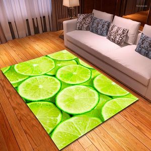 Carpets Nordic Fruit Lemons 3D Carpet Soft Flannel Sofa Kids Bedroom Rugs Modern Home Decor And For Living Room