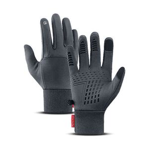 Autumn Winter Men Kvinnor Touch Screen Waterproof Windproof Outdoor Sports Warm Thermal Fleece Running Ski Gloves 0909